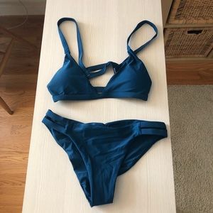 Zaful blue strappy bikini